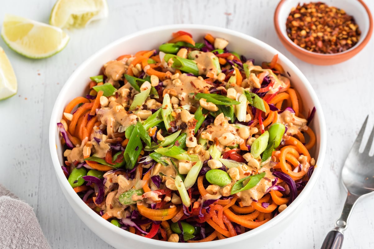 Thai Peanut Rainbow Noodles